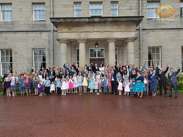 Linden hall wedding photographer group photo