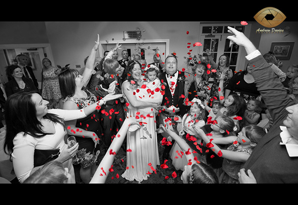 Linden hall wedding photographer confetti photo