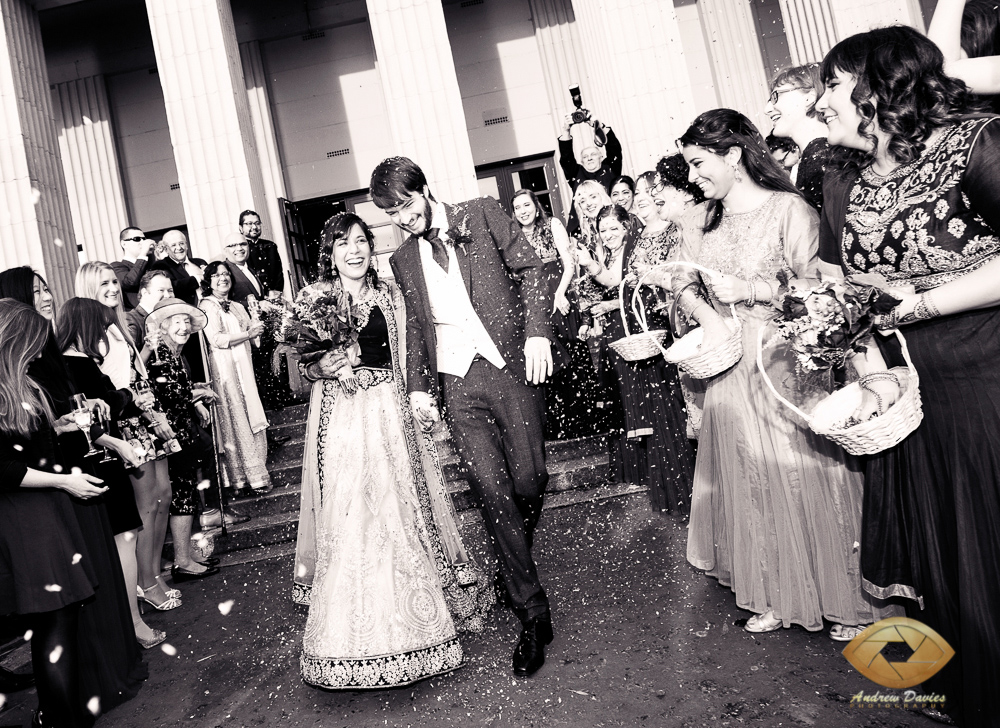 Wylam Brewery newcaslte wedding photo photographer confetti shot